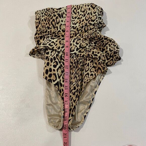 Victoria’s Secret Leopard Print Strapless Ruched Dress Top Women’s Small – Bodyc - Picture 8 of 9